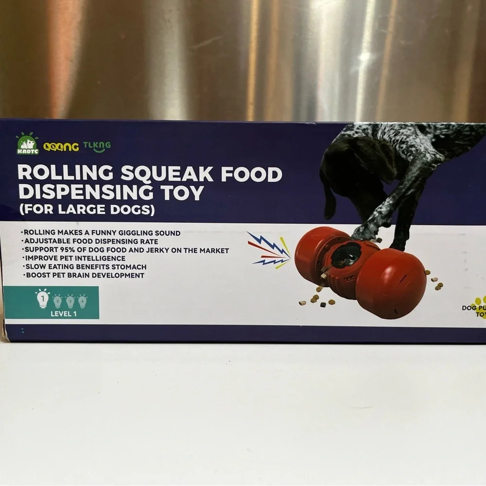 NEW Rolling Squeak Food Dispensing Toy (For Large Dogs)
